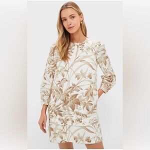 Tuckernuck Cream and Beige Floral Shift Dress